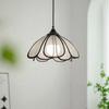 Boho Chandelier Flower Shaped Fabric Lampshade Chandelier Ceiling Light with E27 Bulb for Hallway Living Room Kitchen Study Cafe