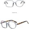 Women's Glasses Anti-Blue Light Fashion Personalized Hip Hop Square and Round Color Matching Plain Glasses Party Street Shooting Stylish Glasses