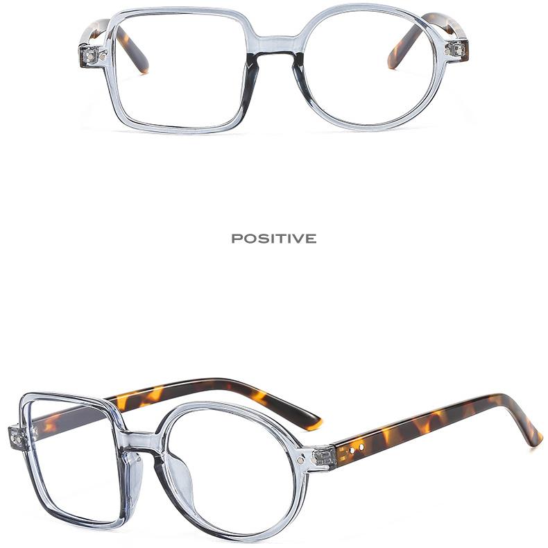 Women's Glasses Anti-Blue Light Fashion Personalized Hip Hop Square and Round Color Matching Plain Glasses Party Street Shooting Stylish Glasses
