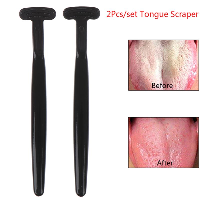 2Pcs/Set Tongue Cleaner Scraper Dental Mouth Oral Clean Heath Care Brush Tools