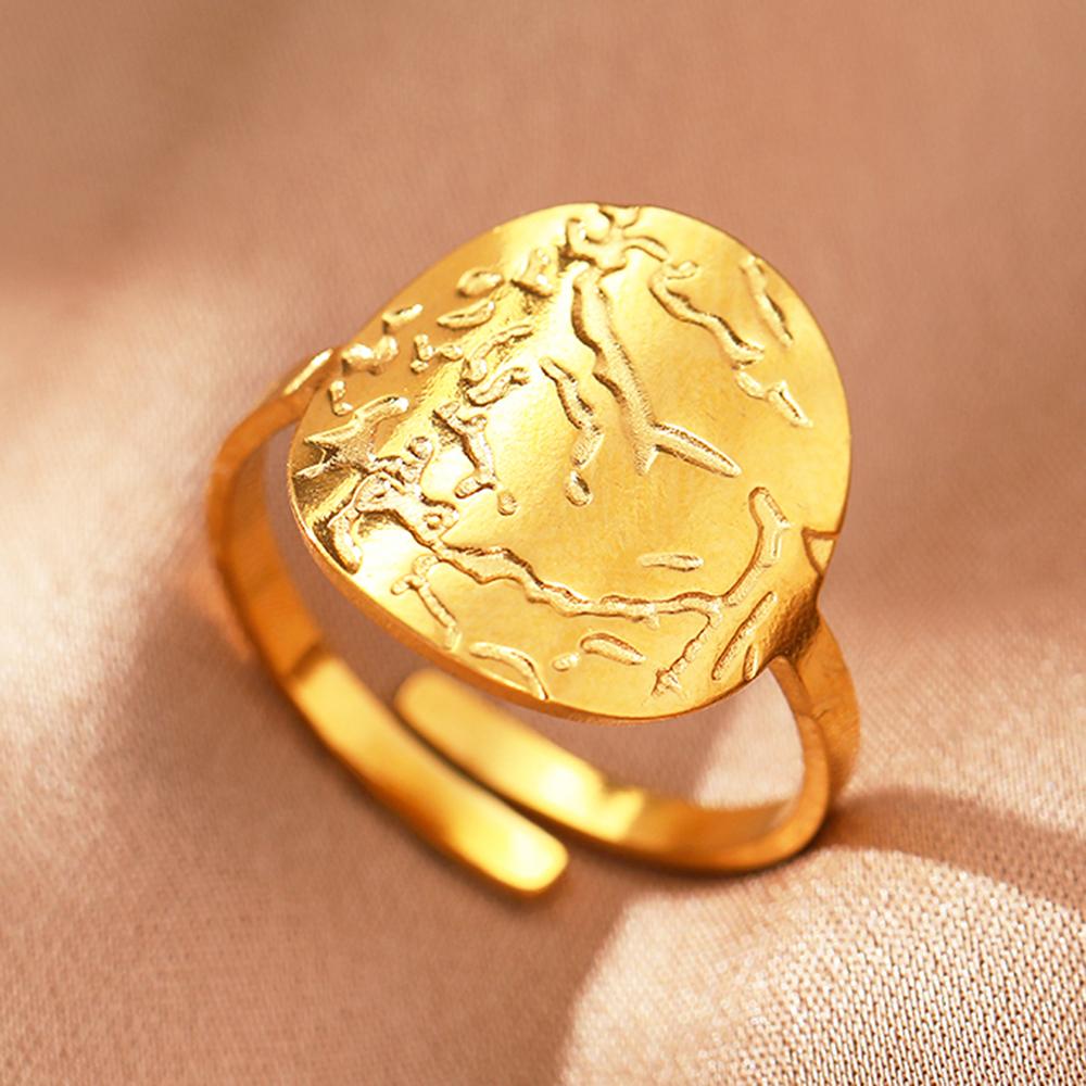 Stainless Steel Rings Vintage Plants Leaves Snake Exquisite Star Moon Adjustable Open Sweethearts Rings For Women Zircon Gifts