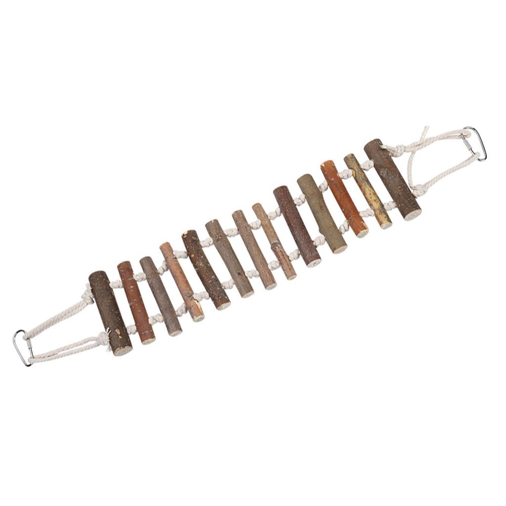 1Pc Parrot Natural Rope Wood Ladder Swing Toy Hanging Climbing Bridge Bird Pet Chewing Toys