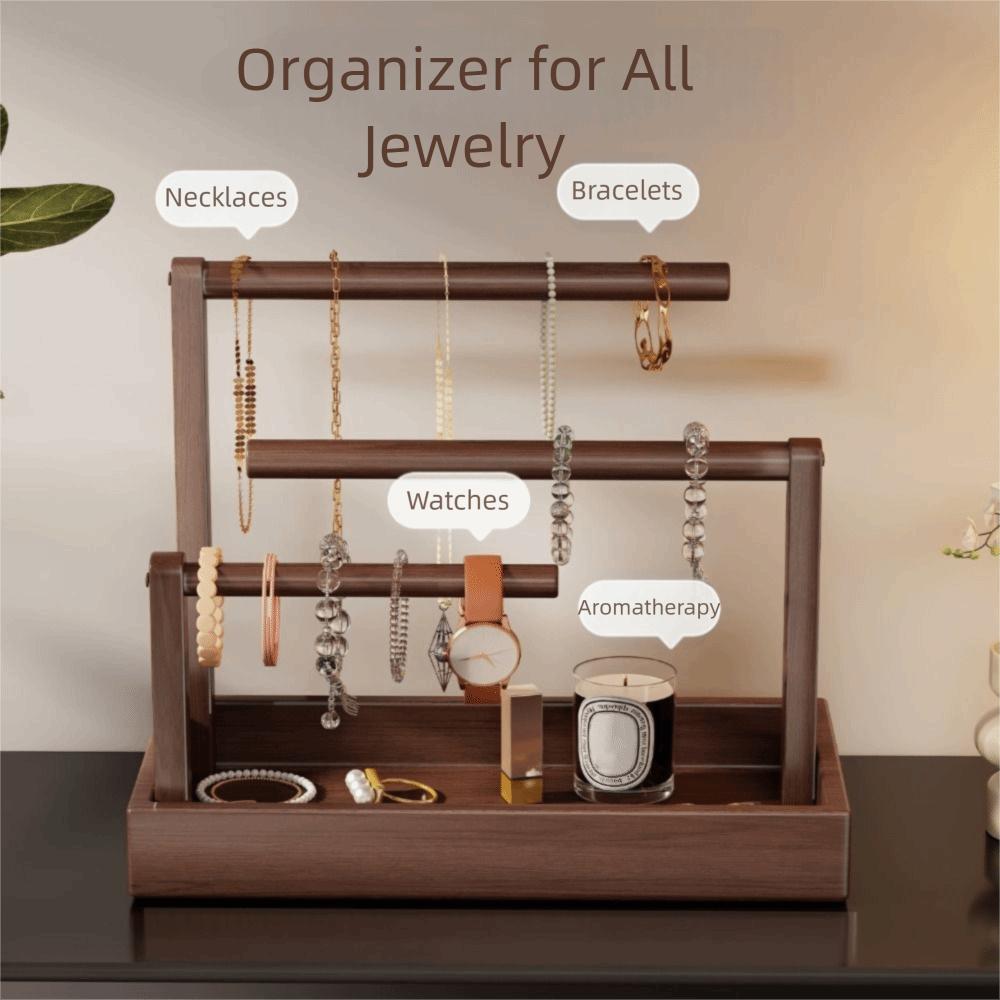 Retro Style Jewelry Stand Solid Wood Jewellery Organizer Jewelry Display Stand Closet Organization