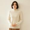 Women's Cashmere Half-High Collar Sweater: Autumn/Winter Style, Twelve-Stitch Rolled Hem, Loose Slimming Knit Base Layer