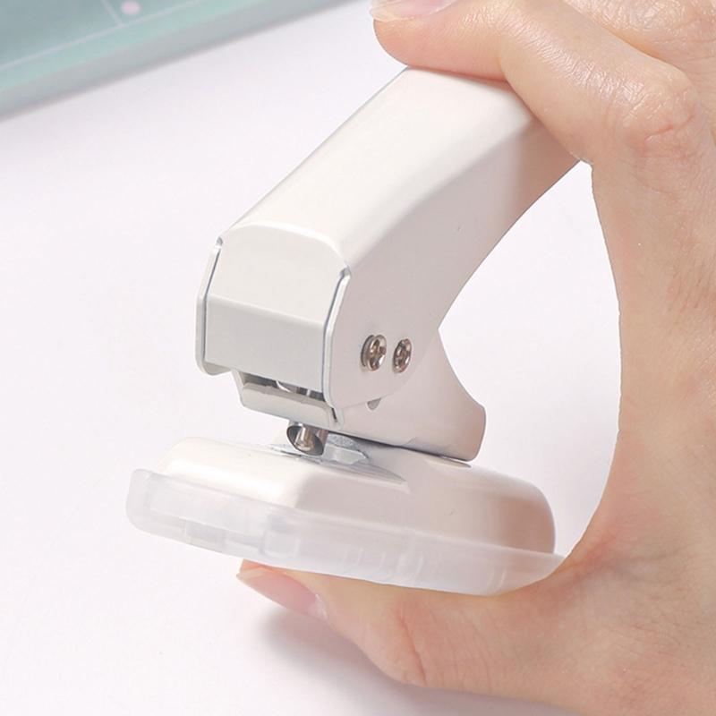 Paper Puncher Single Hole Punch with Grip Handle, Portable Hand Hold Long Reach Puncher Circle Single Round Paper Punch