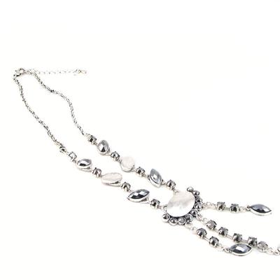 [F4426] - Designer-Halskette 'Antik' Silberfarben