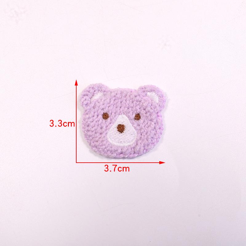 Cartoon Bear Woolen Headdress Patch - Small Embroidered Applique for Clothing