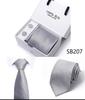 Men's 1200-Needle High-Density Business Stripe & Paisley Tie Set - 6 Piece Groom & Wedding Gift Box