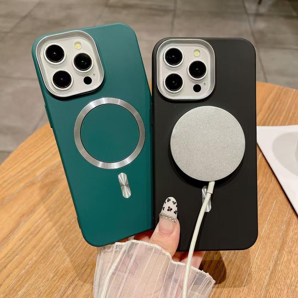 CD Tekstura Gładka Tekstura Skóry Odpowiednia do Etui na Telefon IP16PM, Apple 15/14 Magnetyczne Etui Skóra w Dotyku Kolorystycznie Dopasowane Etui Ochronne