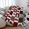 Christmas Truck Flannel Blanket - Reversible Buffalo Plaid Throw, Soft Polyester for Sofa/Bed, Cozy Holiday Gift