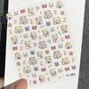 Adorable Warrior Girl 3D Embossed Nail & Phone Stickers - Japanese Cartoon Style