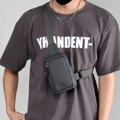 Tide Japanese Street Trend Sports Model Mini Chest Bag Solid Color Shoulder Bag Men Diagonal Messenger Phone Simple Cross Bag