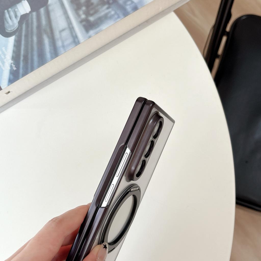 360 Rotating Magnetic Stand Hinge Tempered Glass Film Case for Samsung Galaxy Z Fold 8 7 6 5 4 for Magsafe Shockproof Slim Cover