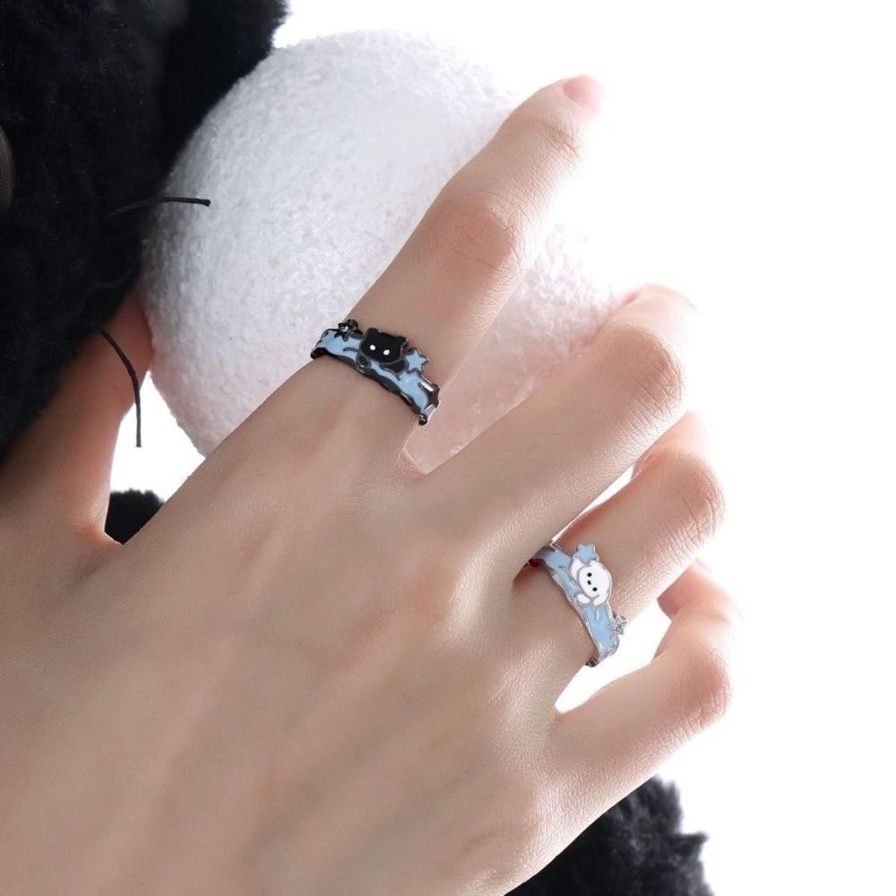 Puppy Cat Dog Rings Zinc Zinc Alloy Opening Finger Ring Cute Lovers Ring  Gifts