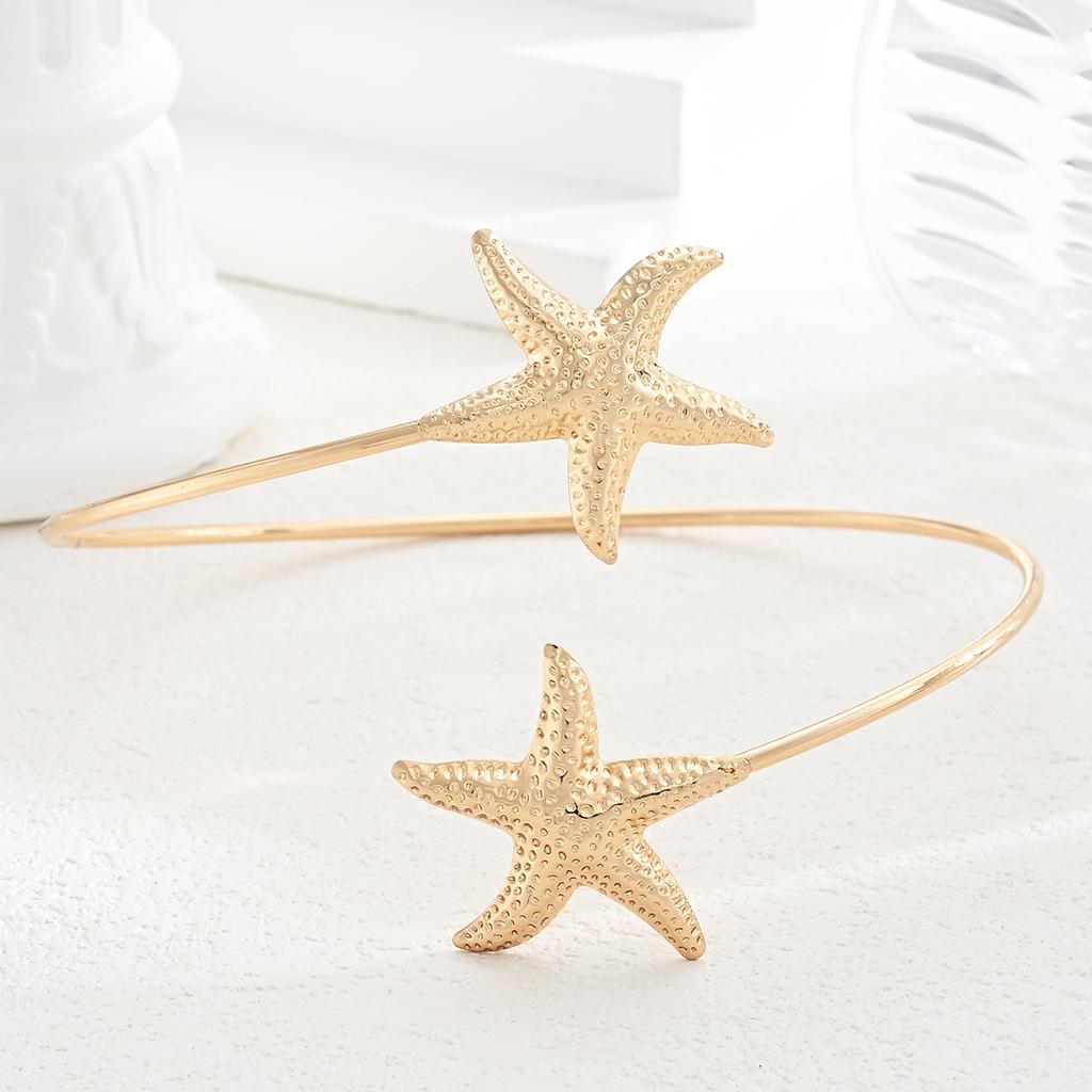 iF ME Starfish Arm Cuff for Women, Adjustable Open Upper Arm Bracelet, Beach Vacation Boho Jewelry