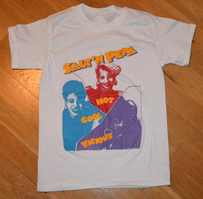 

SALT N PEPA vintage Rare 80 s R+B Hip Hop rap concert tour shirt LI370 Unisex T-Shirt XL