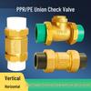 6/4 PPR Hot Melt Full Copper Check Valve, Horizontal/Vertical, 1-Inch Double Union, One-Way Tap Water Pipe Valve.