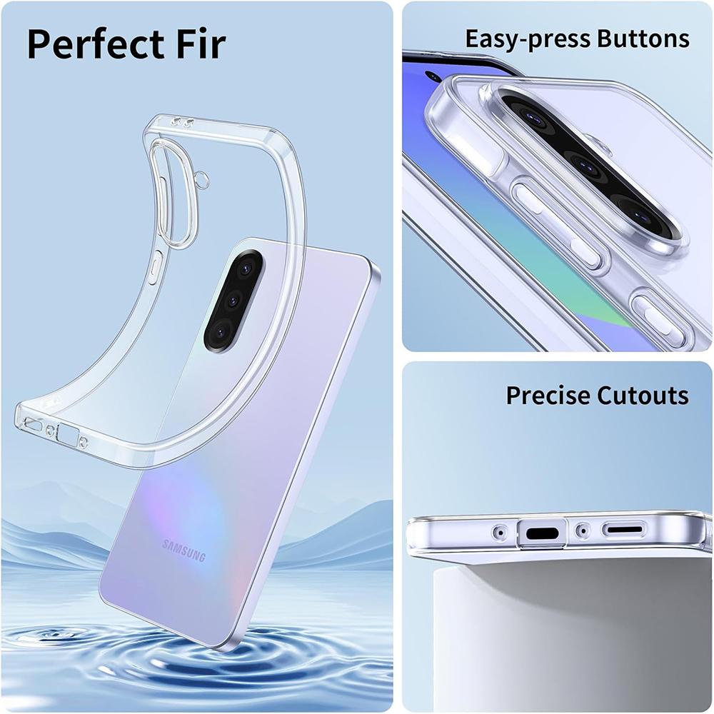 Silikonové pouzdro pro Samsung Galaxy A56 A36 A16 A06 A55 A35 A25 A15 A05s A54 A14 A34 A24 Ultra tenký měkký zadní kryt Průhledná skořepina