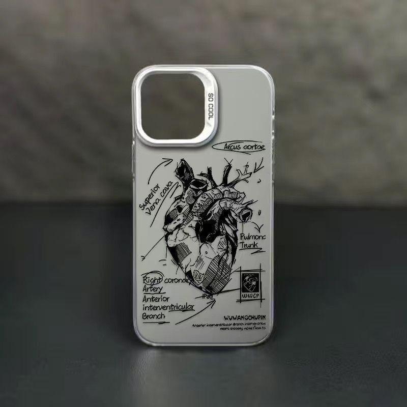 Super Cool Creative Cardiovascular Model Heart For iPhone 17 16 15 14 13 12 11ProMax XR XS MAX 7 8 PLUS MINI INS Anti Fall Cover