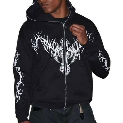 European and American Autumn/winter Y2K Gothic Street Printed Hoodie