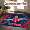 Custom Rug Boston Red Sox Pattern Print Name Text Soft Non‑Slip Floor Carpet for Home Indoor Decoration