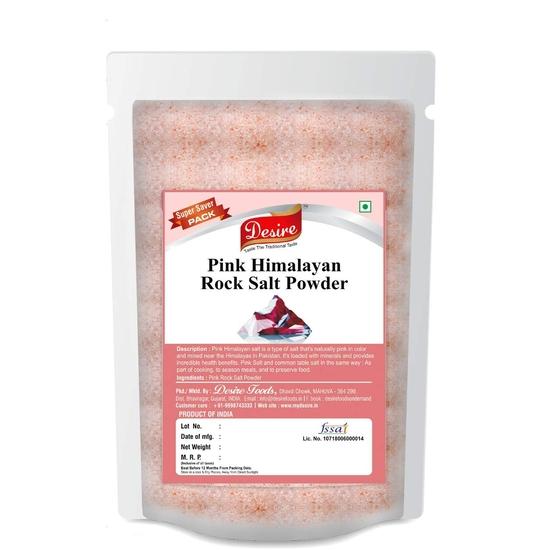 Desire Pink Himalayan Rock Salt Powder 1 kg | Salt in Fresh | Mineral Rich | Low Sodium Pink Salt | Flavorful | Vegan Food 1KG
