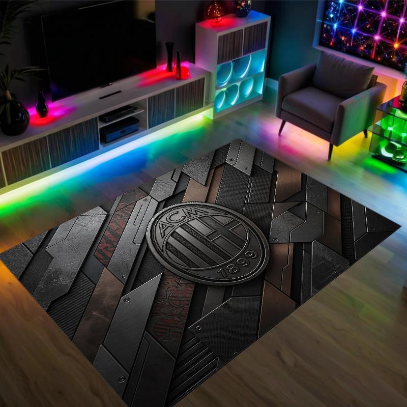 AC Milan Design Crystal Velvet Carpet Cozy Non?Slip Printed Rug For Bedroom Living Room Entrance