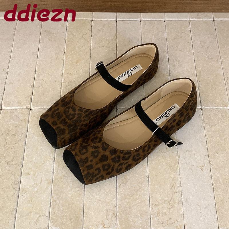 Fashion Fashion Buckle Strap Ladies Mary Janes Flats Shoes Soft Casual Female Shallow Footwear Square Toe Women Flats With Shoes