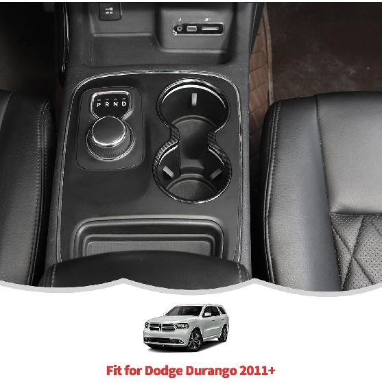 RT-TCZ Carbon Fiber Cup Holder Trim Cover Frame Decorative Interior Accessories for Dodge Durango 2011-2024
