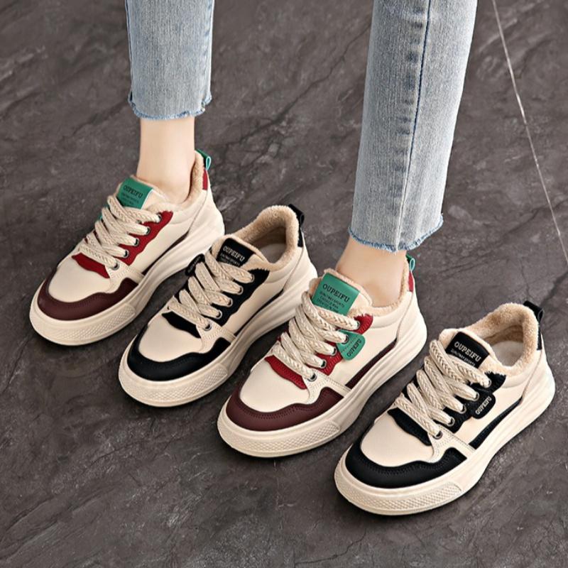 Women's Casual Sports Shoes Winter 2026 Anti Slip Outdoor Comfortable Vulcanized Shoes Fashion Retro Warm Plush Cotton Shoes
