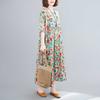 Summer Printed Short Sleeved Round Neck Dress for Women