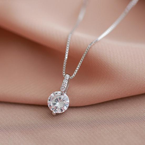 Women Necklace Shiny Exquisite Simple Rhinestone Water Drop Shape Choker Necklace Female Jewelry