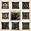 Golden Geometric Cushion Cover Square Pillowcase Comfortable Pillow Cover  Home