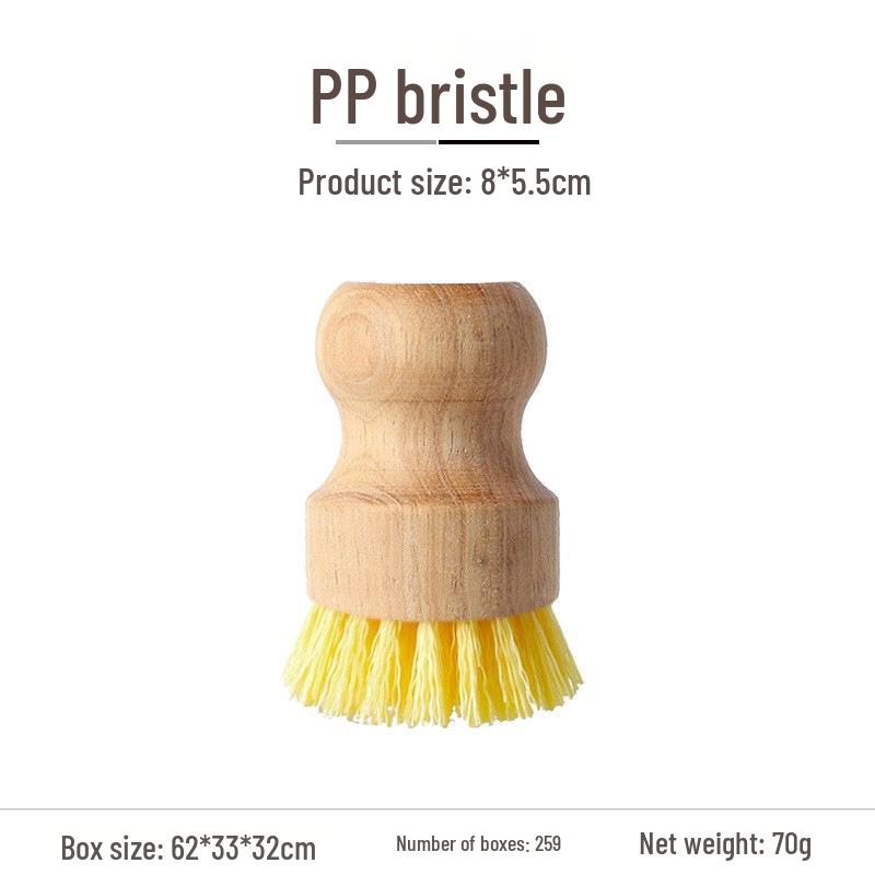 Sisal & Coconut Fiber Pot Brush with Short Wooden Handle for Eco-friendly Kitchen Cleaning