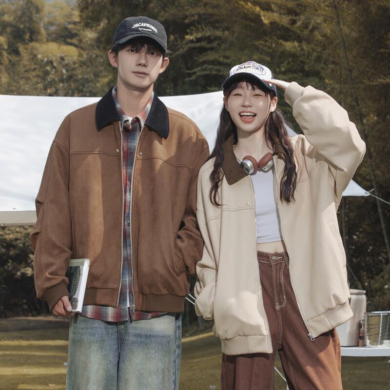 

WOOD SOON Maillard Retro Barn Style Lapel Jacket XL