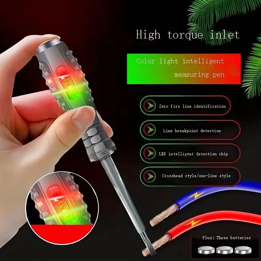 Induktions-Elektroschraubendreher mit zweifarbigem Licht, Mehrzweck-Hochleistungs-Teststift, Elektrikerwerkzeug