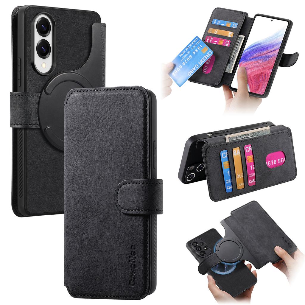 For Samsung Galaxy S25 Edge Magnetic Case CASENEO Detachable Leather Phone Wallet Cover