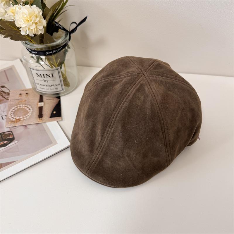 Forward Hat Vintage Hat Autumn Winter Suede Beret Women's Cap