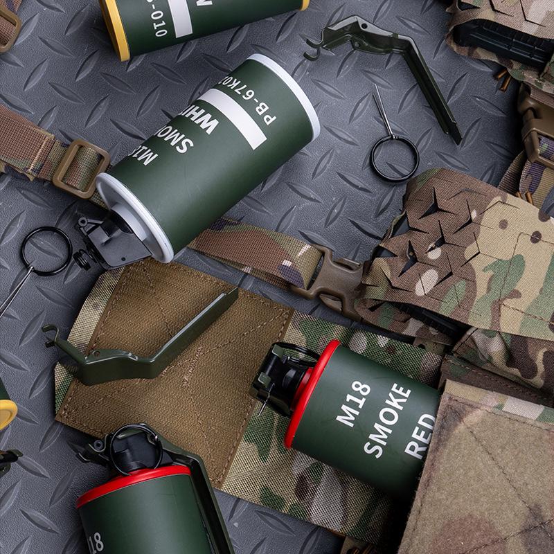 M18 Smoke Grenade Ejectable Pull Ring Prop for Cosplay & Storage