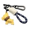 Stylish French Dog PU Leather Key Rings Secure Antislip Design Comfortable Grip For Office Travel Outdoor Use