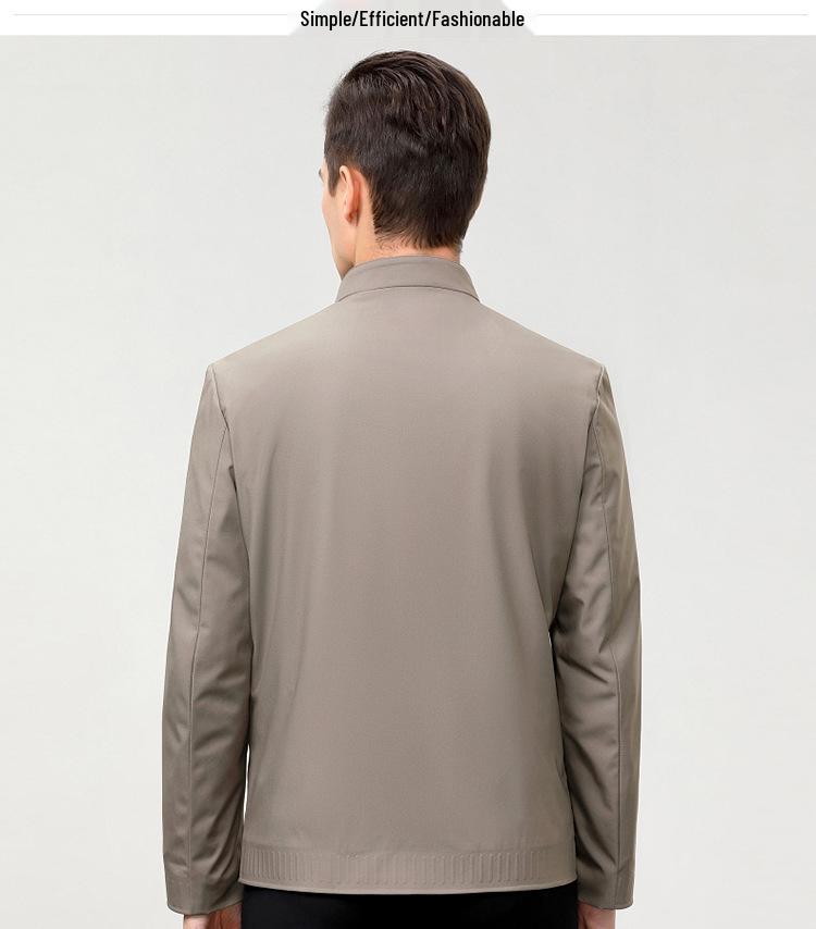 2024 Spring Men's Stand-up Collar Jacket for Middle-aged & Elderly Business Casual 