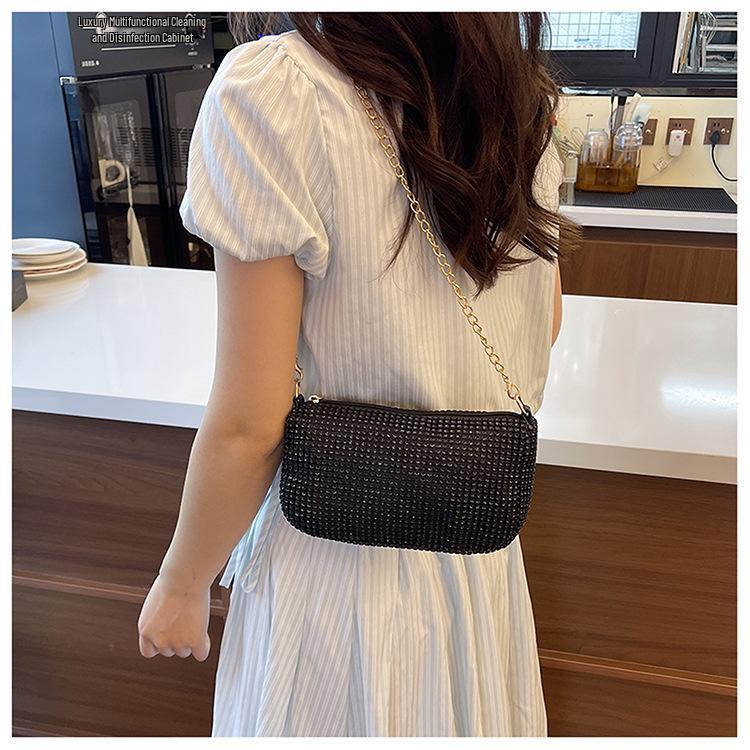 Women's Shiny Rhinestone Bucket Bag - Handmade Sequin Crossbody & Handheld Bag