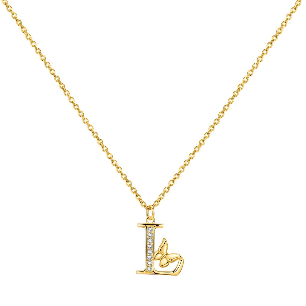 Orstarry 925 Silver Golden A-Z Lucky Letters Necklace Pendant Necklace for Women Birthday Gifts Fashion Fine Jewelry