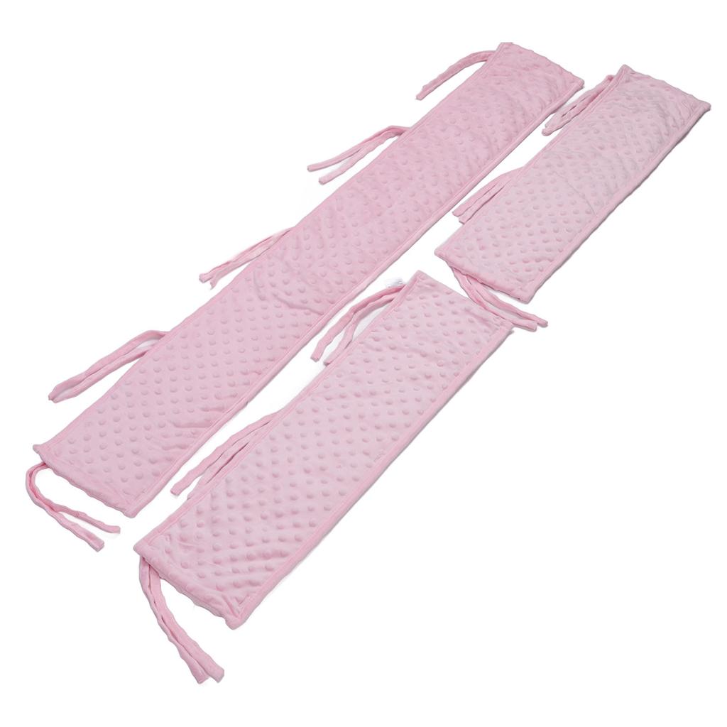 3 Deler Baby Senggjerde Støtfanger Delt Type Spedbarnsseng Myk Beskyttelseshylse Boble Fløyel Stoff Kant