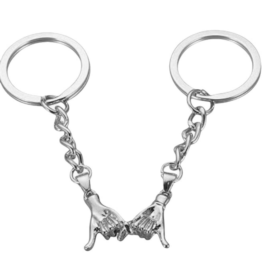 2pcs Creative Finger Key Chains Bag Charm Hand-In-Hand Keychain  New Year Gifts
