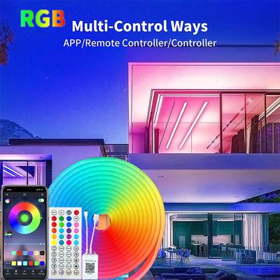 24V RGB Neon LED ταινία φωτισμού, εύκαμπτη αδιάβροχη ταινία με έλεγχο APP, συγχρονισμό μουσικής, ρύθμιση φωτεινότητας, αλλαγή χρώματος για διακόσμηση σπιτιού για πάρτι