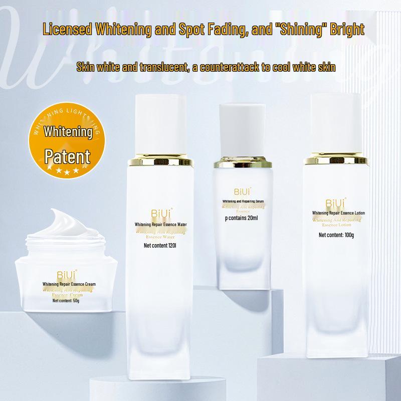 BiUi Aufhellungs- und Fleckenaufhellungsset: Feuchtigkeitsspendend, pflegend, gegen Vergilbung, Anti-Aging-Reparatur mit Wasser und Lotion.