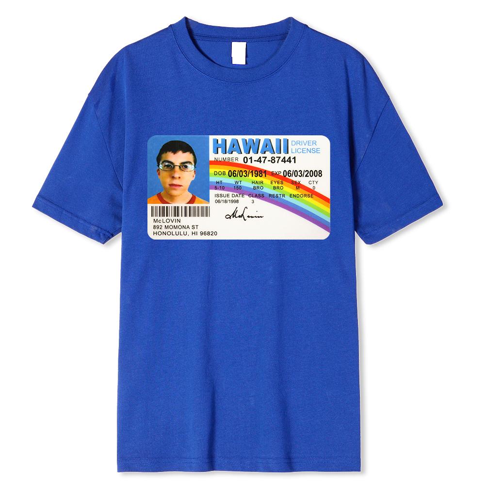 Herren T-Shirt Mclovin Ausweis Superbad Geek Herren Baumwoll-T-Shirt Unisex T-Shirt Teenager Cool Weiche Kleidung