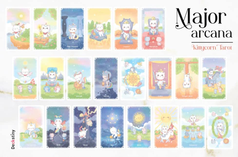Kancharo Tarot Cards 79 Pieces Tarot Fortune Telling Japanese Tarot Cards Basic Instructions Pouch Included [Kittycorn Tarot] & (Genuine Product)