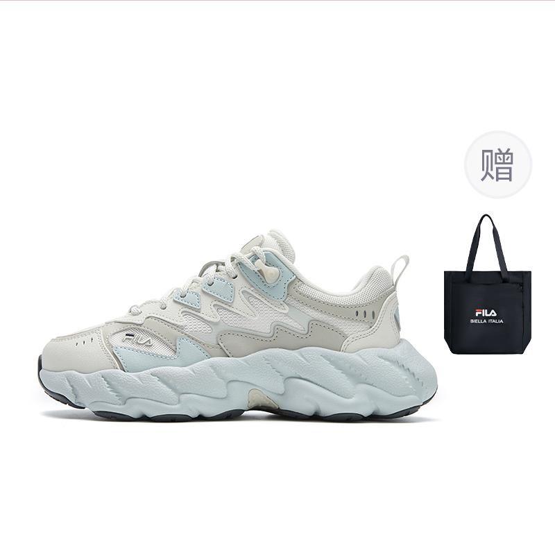 New FILA FERN 2 Abrasion Resistant, Breathable, Lightweight Low Top Casual Shoes Women's White Gray F12W541135FCR